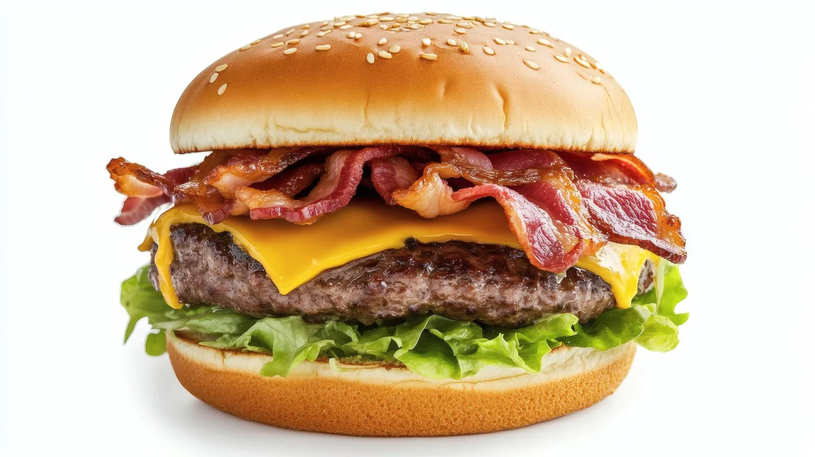 Deluxe Bacon Cheeseburger Isolated on White — free download from Dotvec