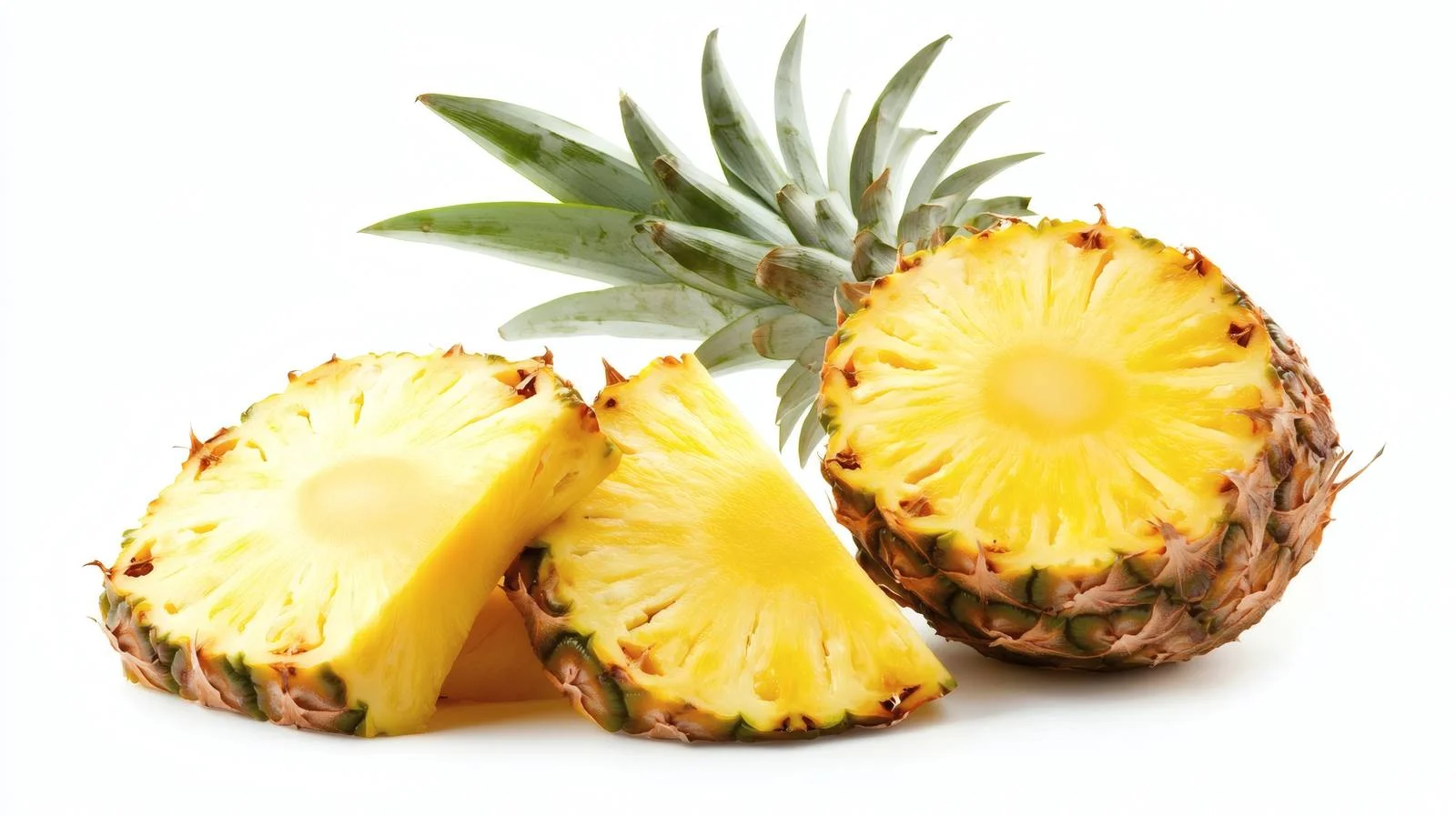 Fresh Sliced Pineapple on White Background — free download from Dotvec