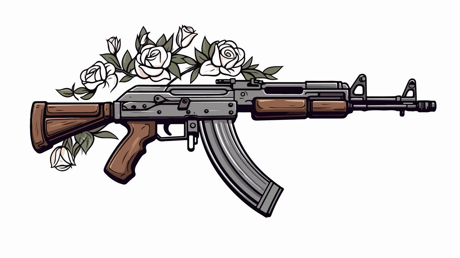 Kalashnikov Rifle and Cartridge Magazine — free download from Dotvec