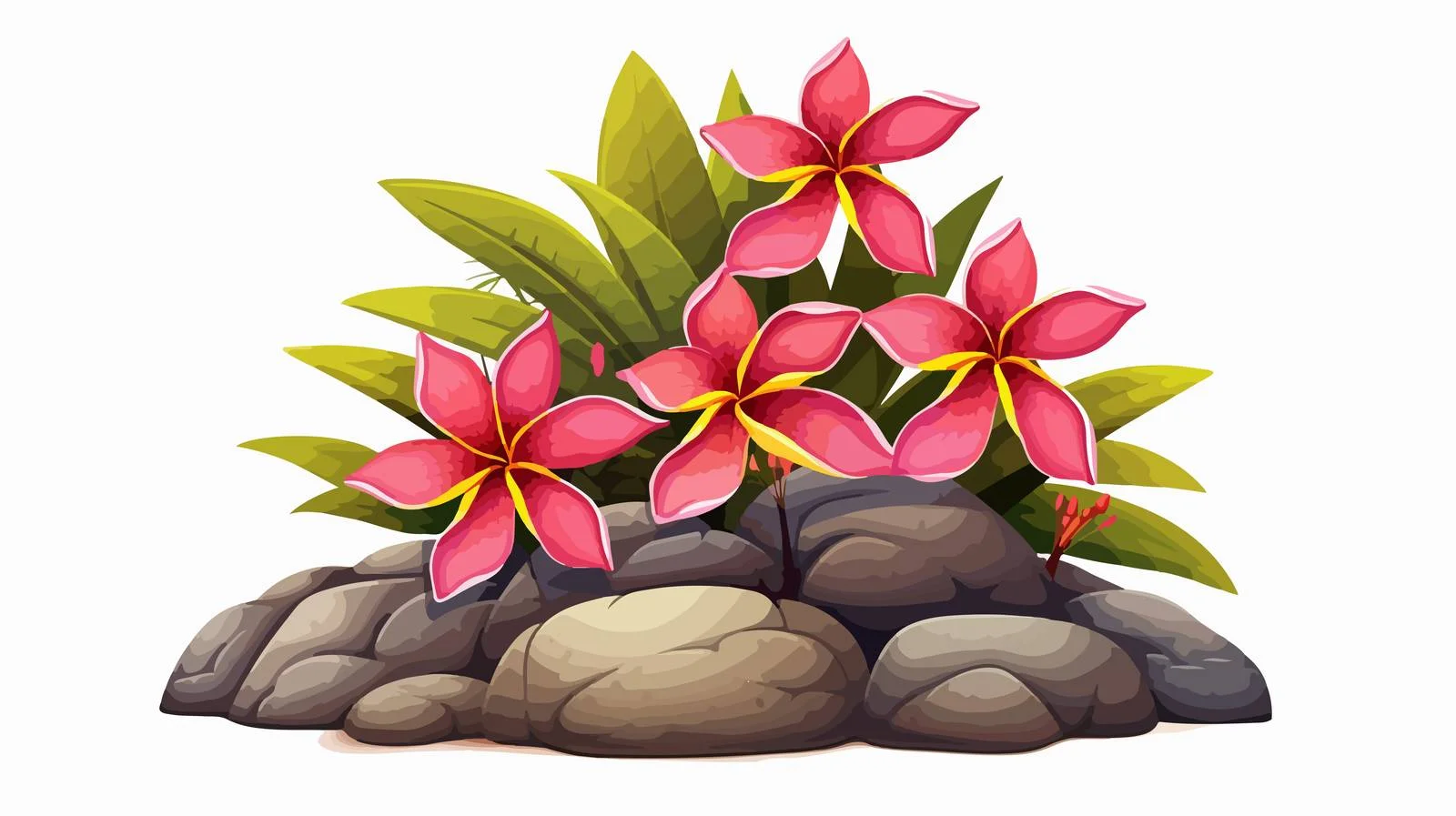 Exotic Flower on Stone Landscape — free download from Dotvec