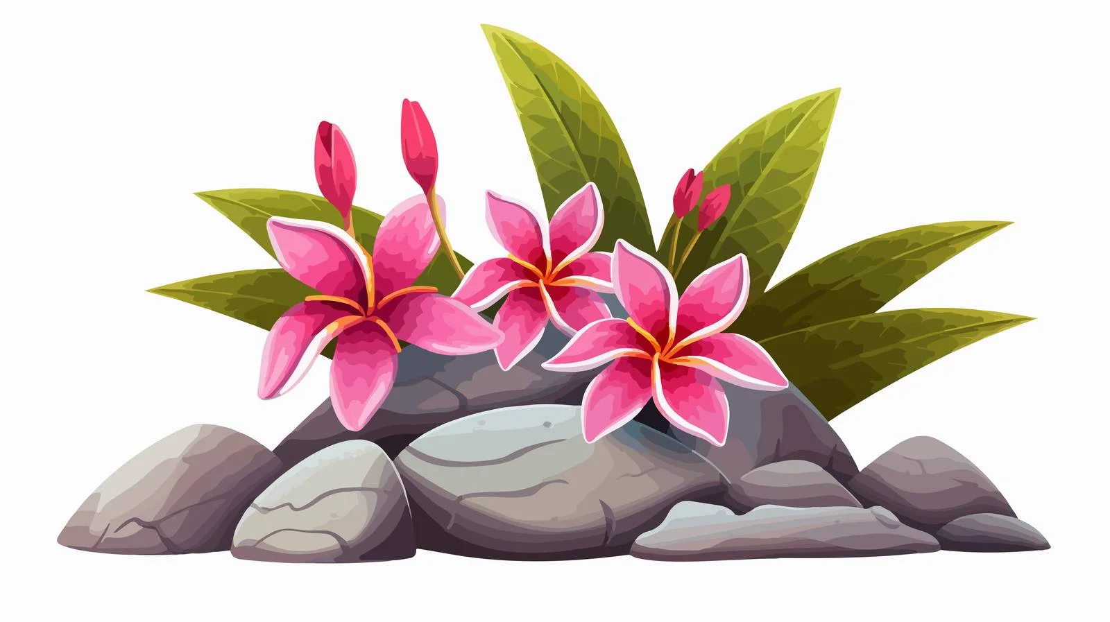 Exotic Flower on Stone Landscape — free download from Dotvec