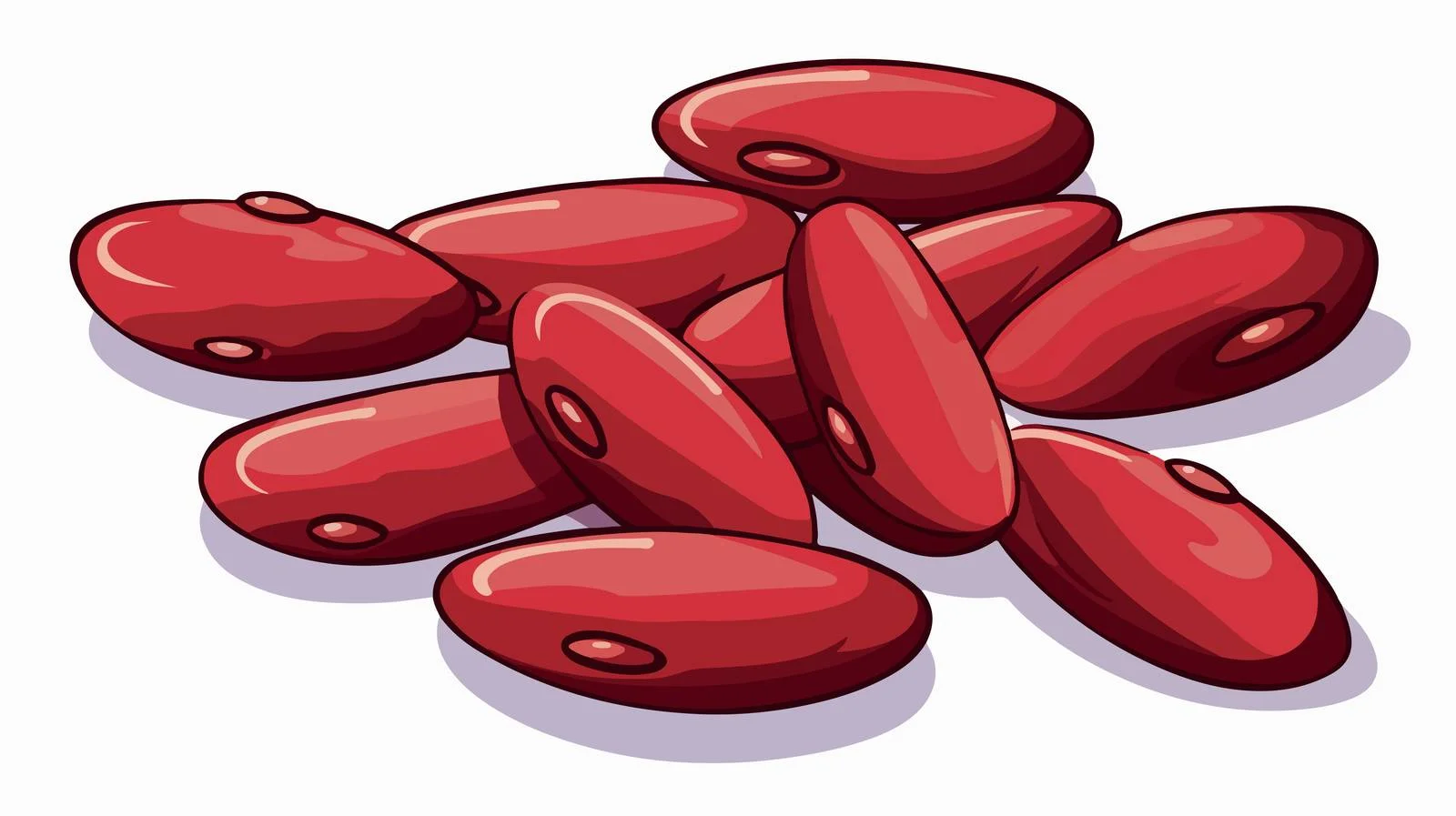 Kidney Beans Cartoon Illustration Vector — free download from Dotvec