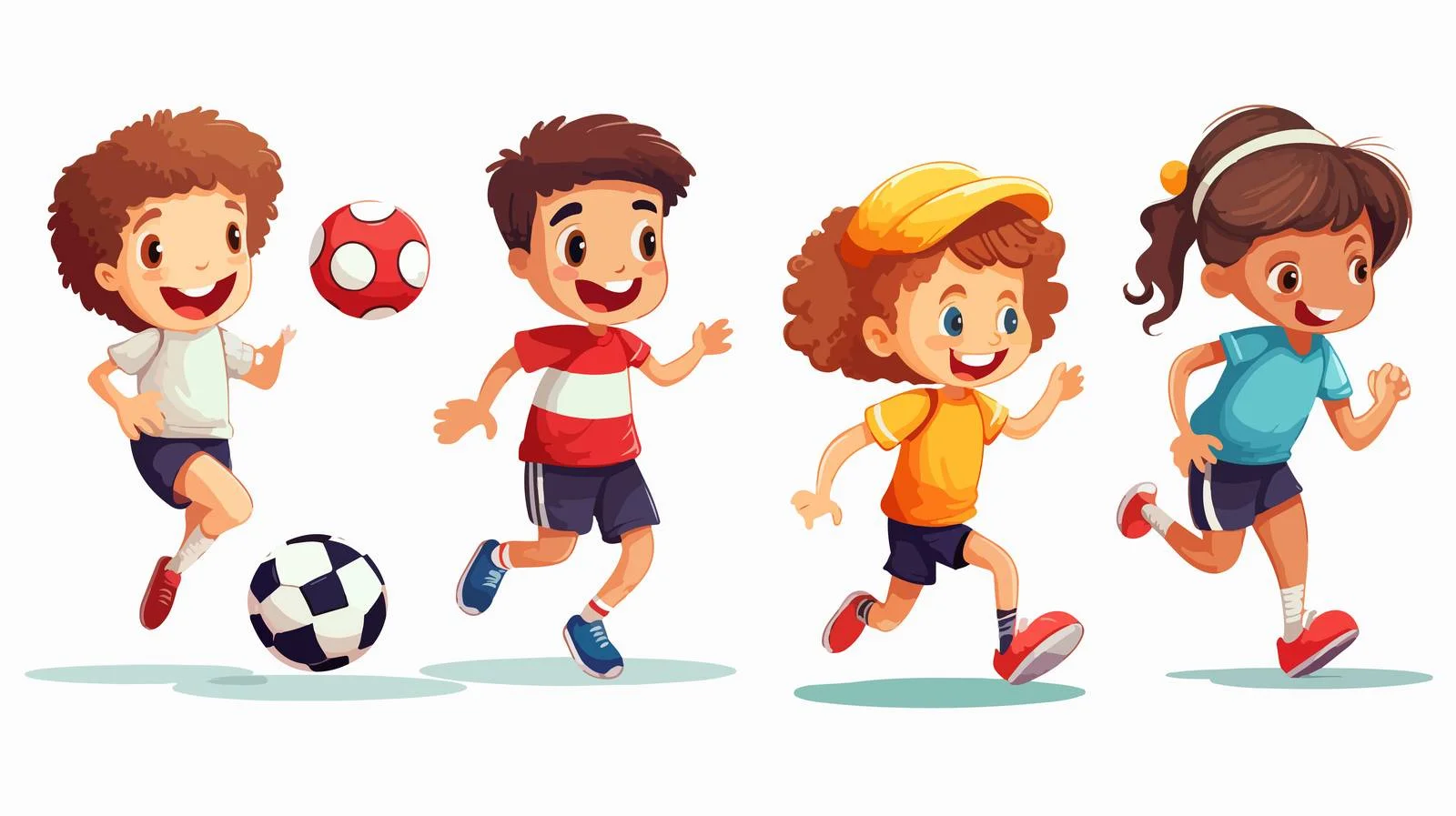 Kids Playing Various Sports Vector Illustration — free download from Dotvec