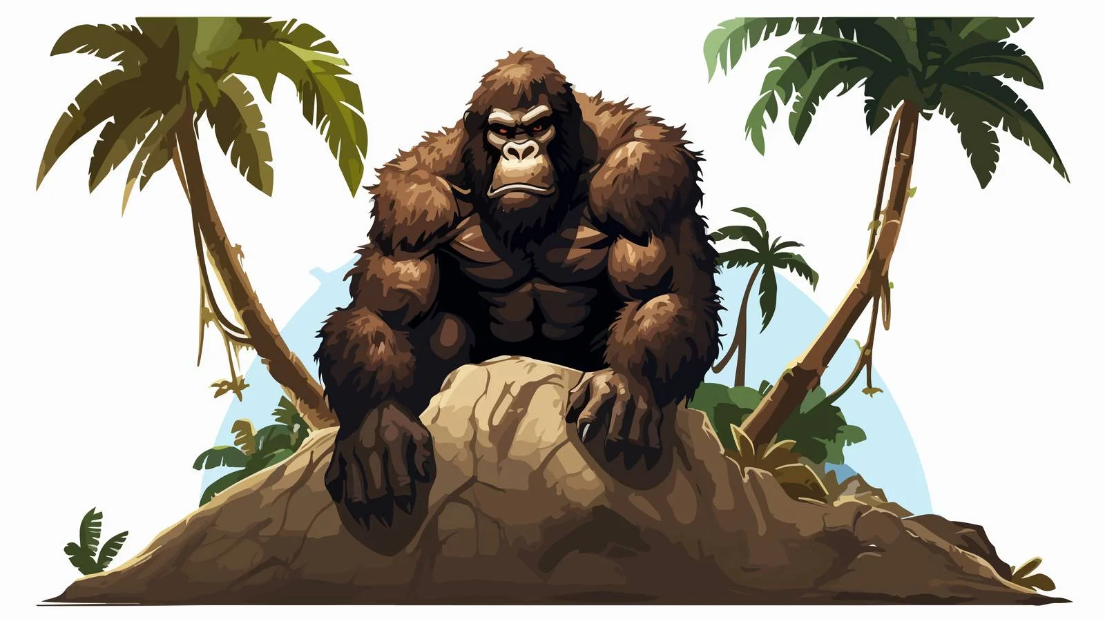 Cartoon Kong Vector Illustration Isolated — free download from Dotvec
