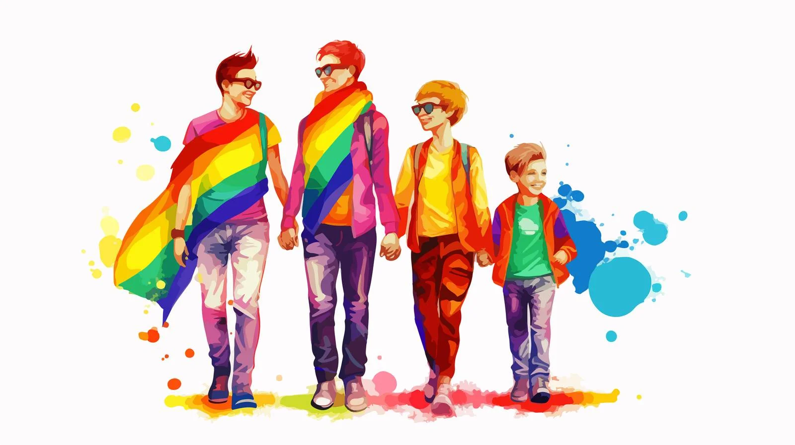 Inclusive LGBT Family Artwork Illustration