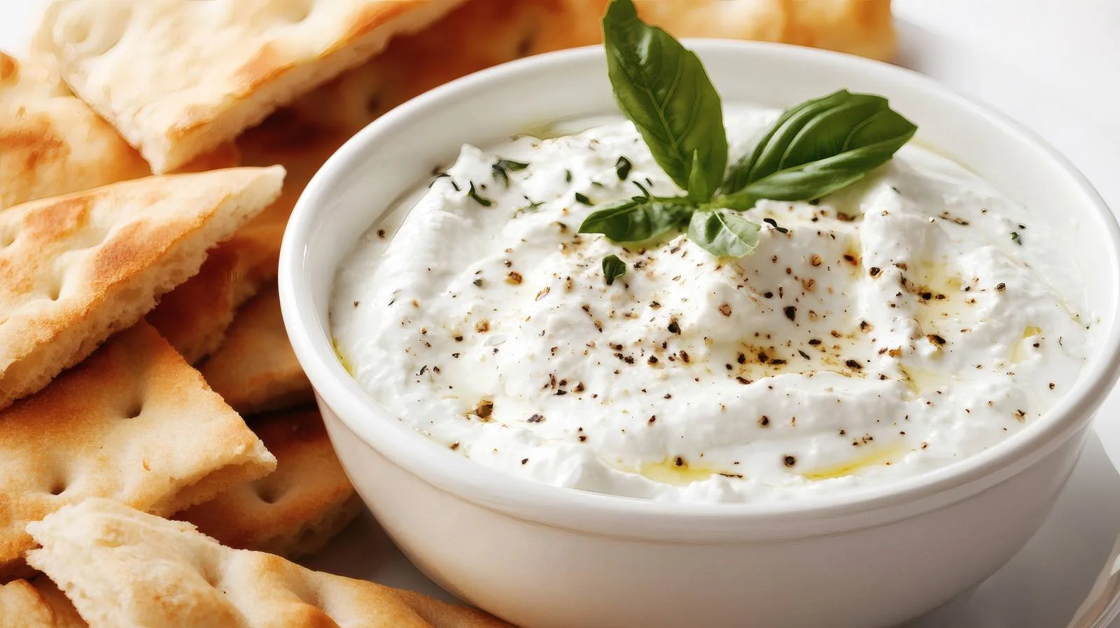 Creamy Labneh and Yogurt Dip with Pita — free download from Dotvec