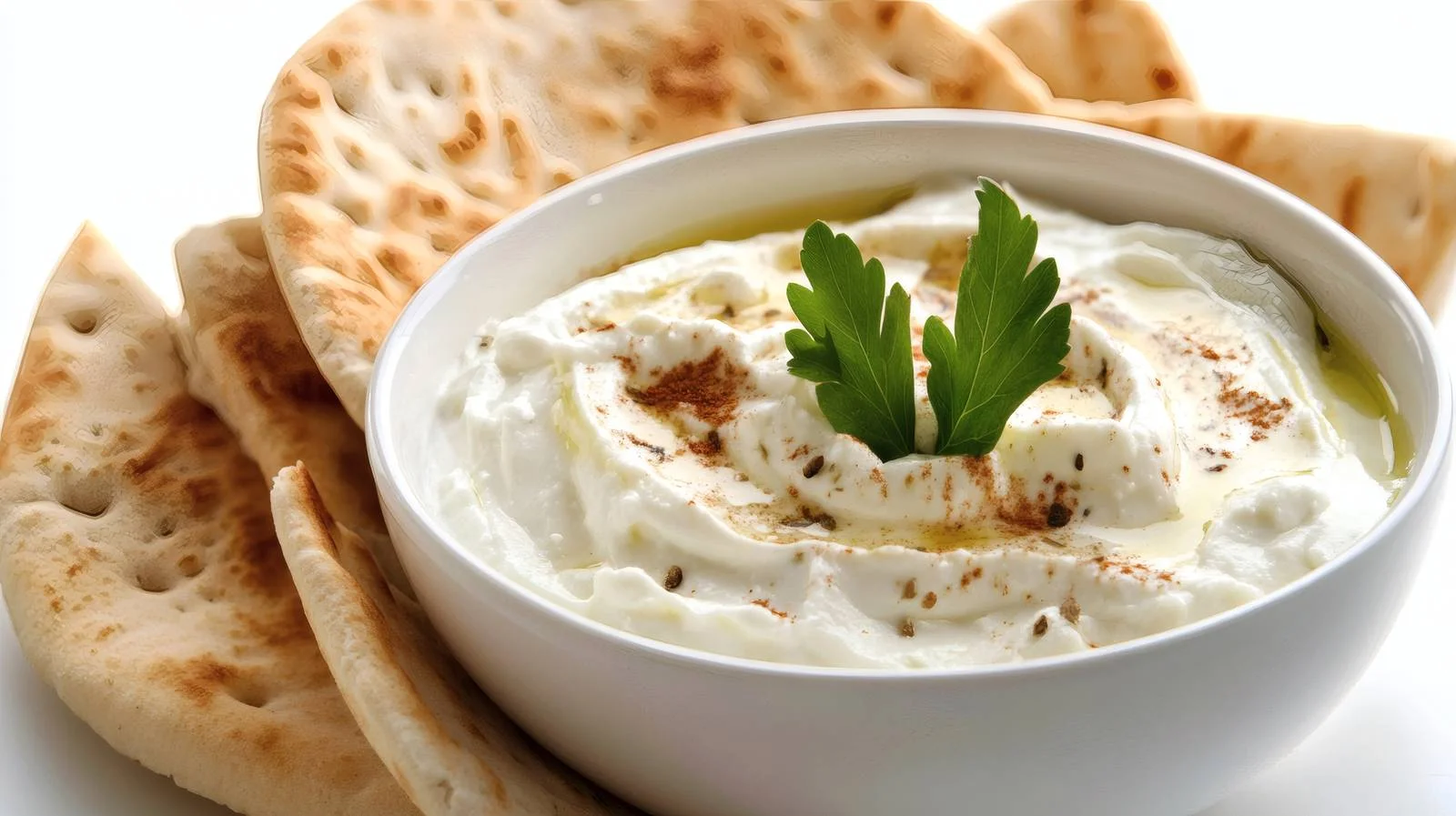 Savory Labneh Dip with Fresh Pita — free download from Dotvec