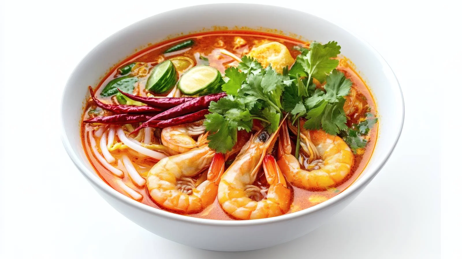 Exquisite Laksa Shrimp Soup on White — free download from Dotvec