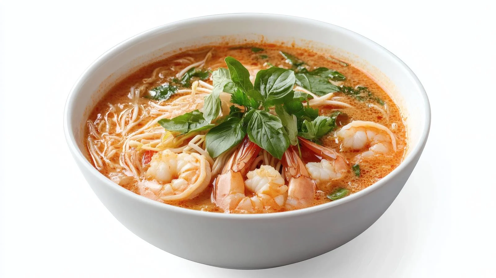 Exquisite Laksa Shrimp Soup on White – free laksa image from Dotvec