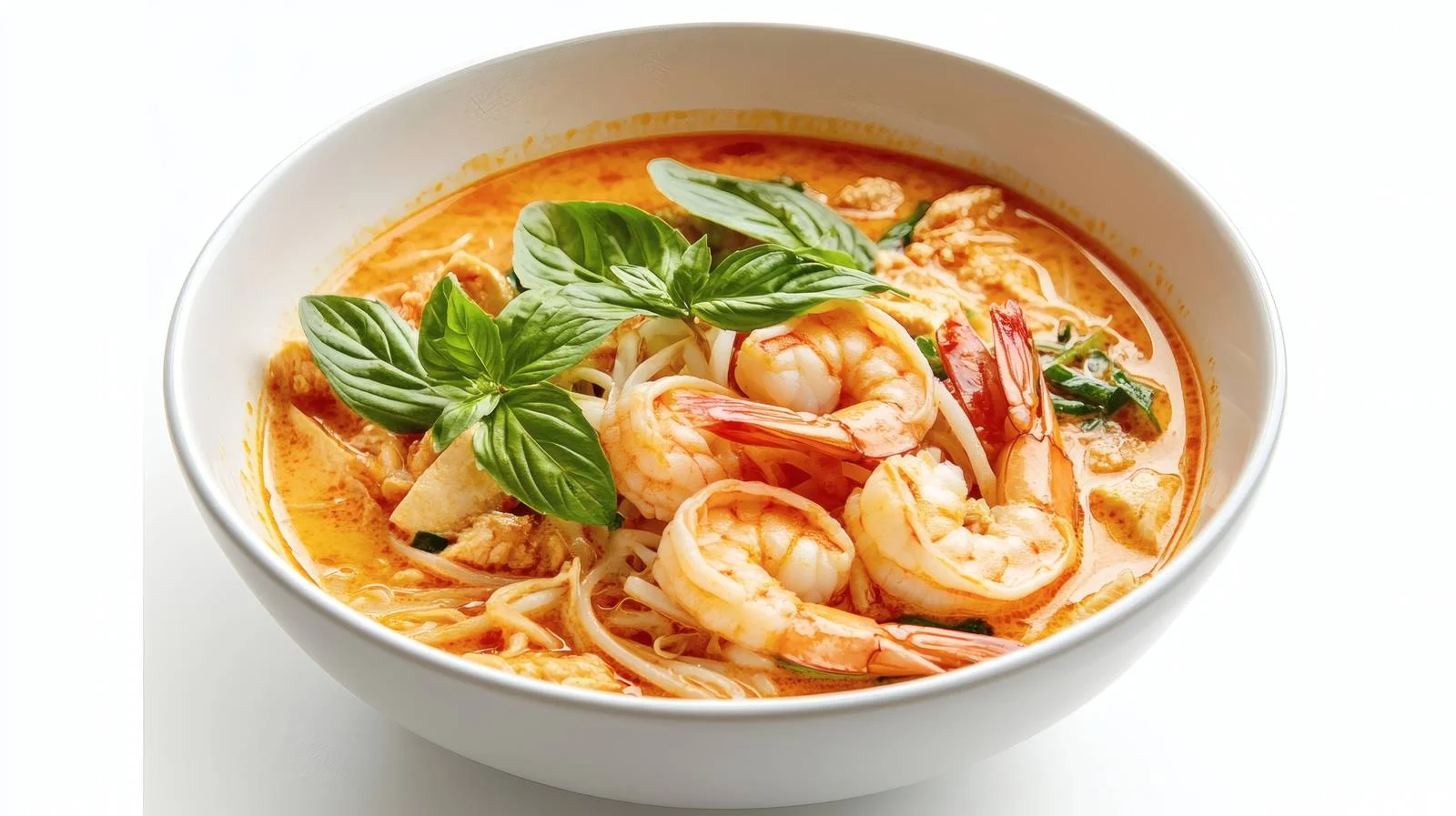 Exquisite Laksa Shrimp Soup on White — free download from Dotvec
