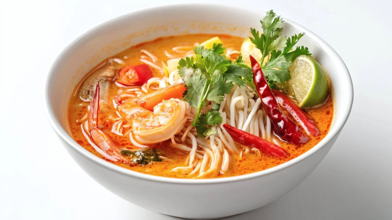 Authentic Laksa Soup on White Background – free laksa image from Dotvec