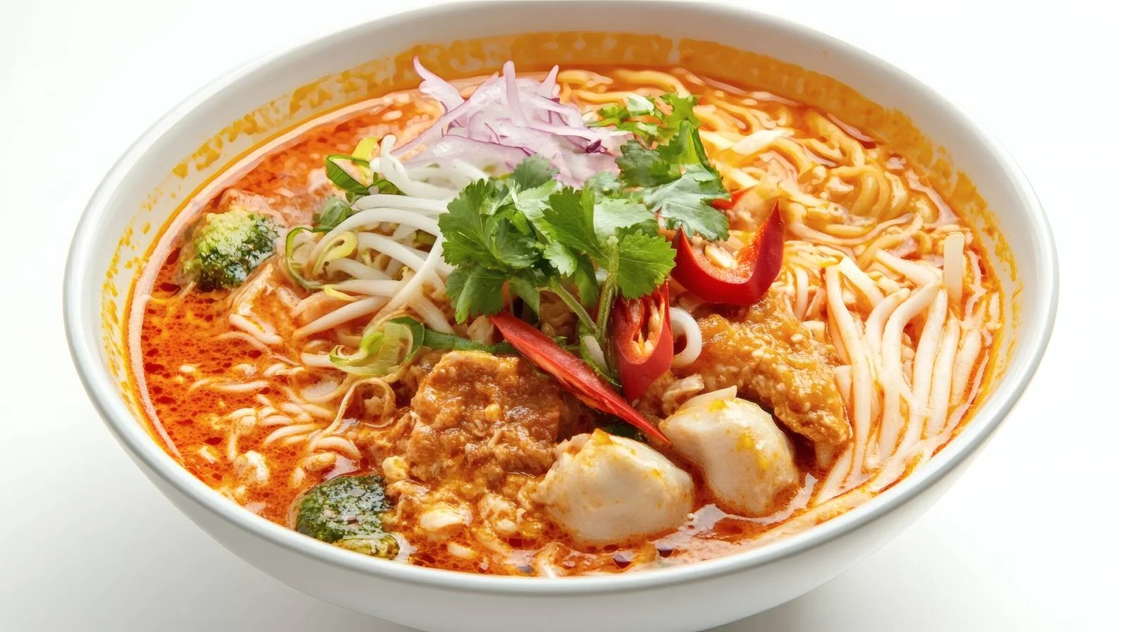 Authentic Laksa Soup on White Background — free download from Dotvec