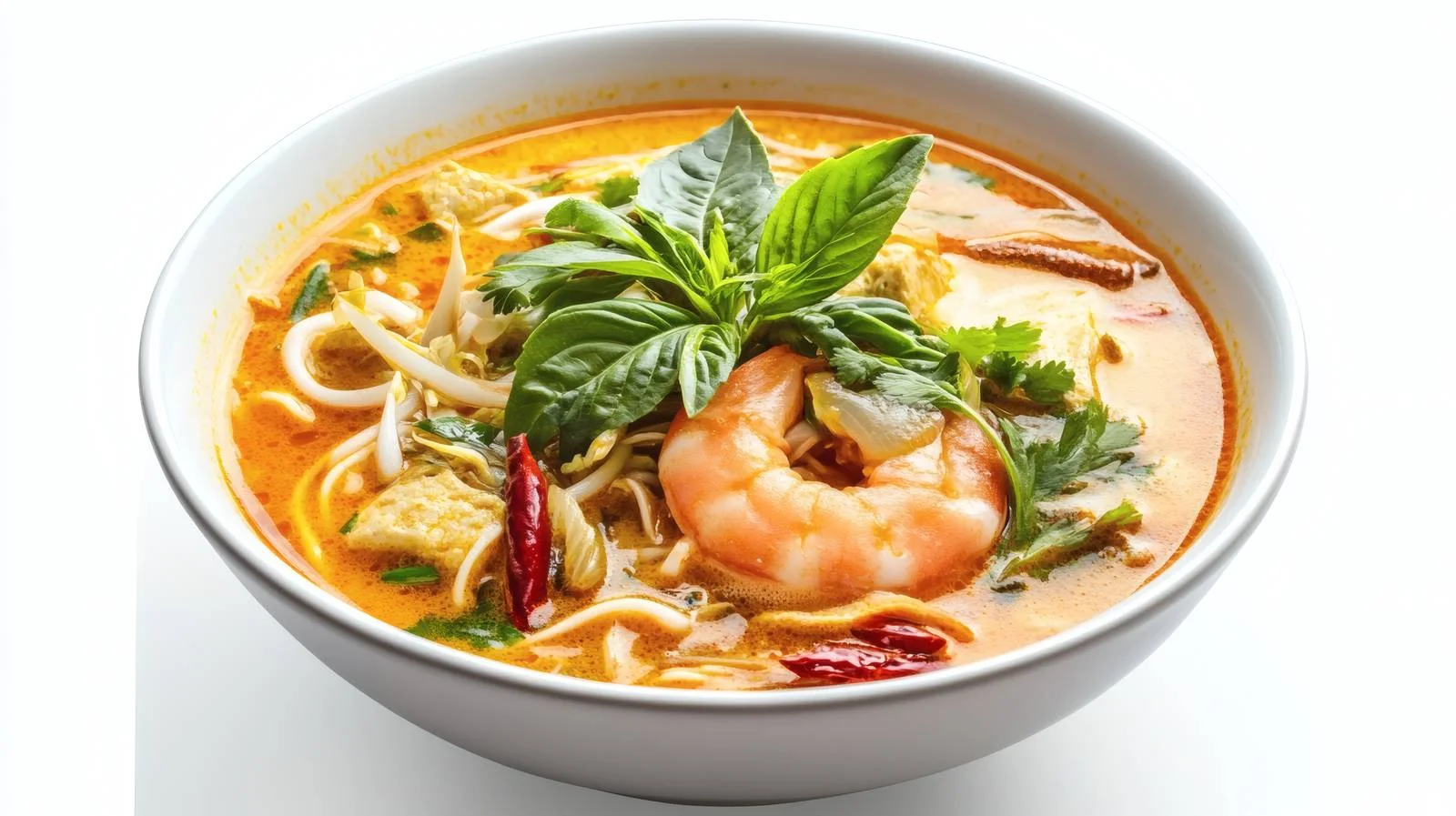 Authentic Laksa Soup on White Background – free laksa image from Dotvec