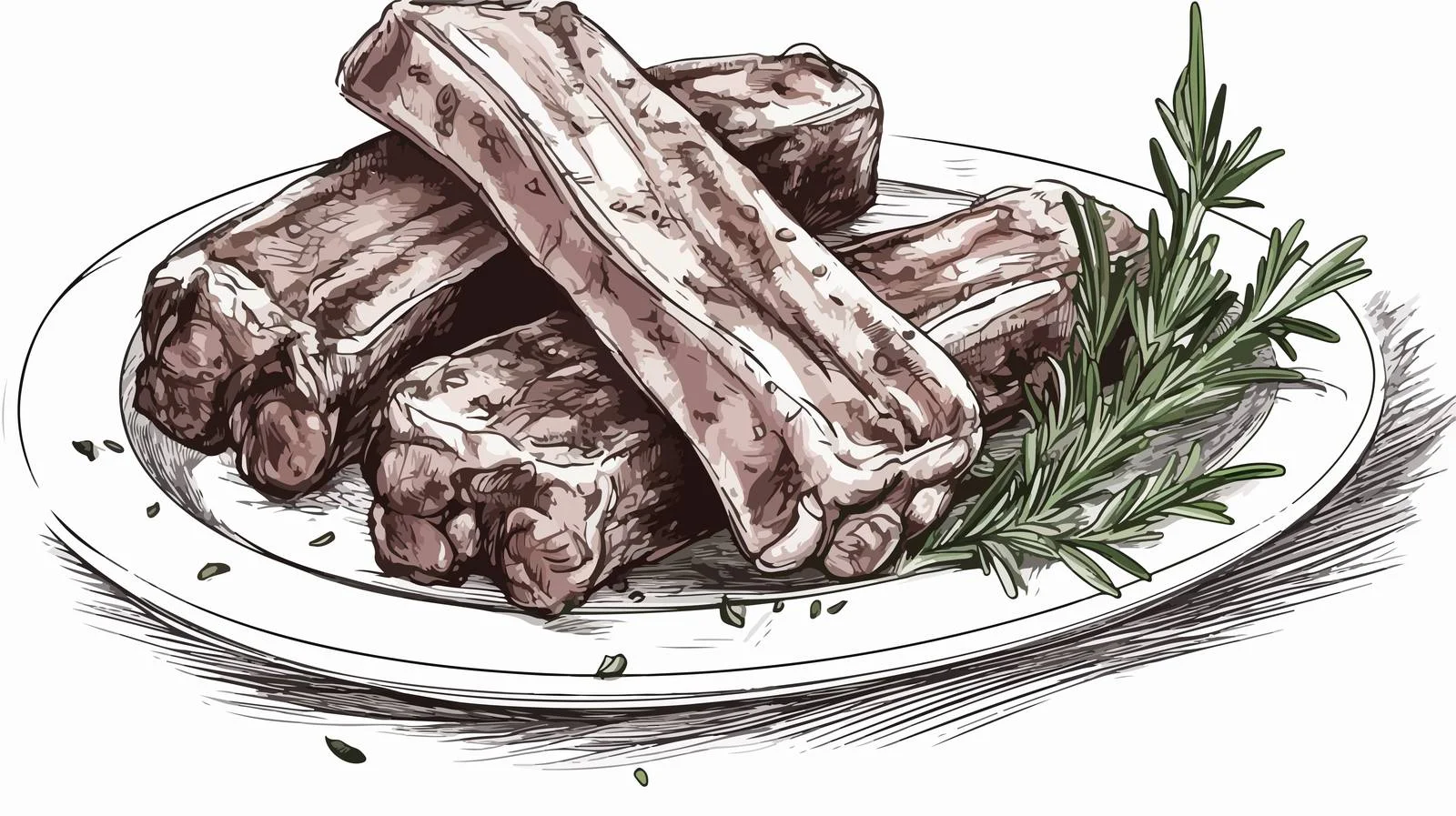 Latin America Lamb Ribs Sketch — free download from Dotvec