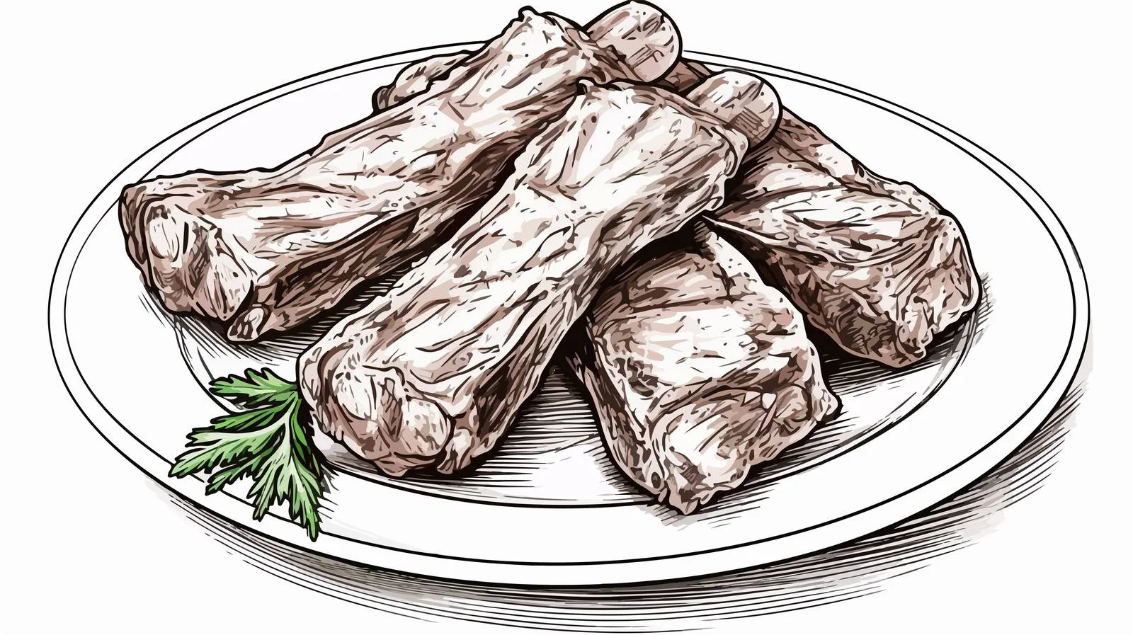 Latin America Lamb Ribs Sketch Plate — free download from Dotvec