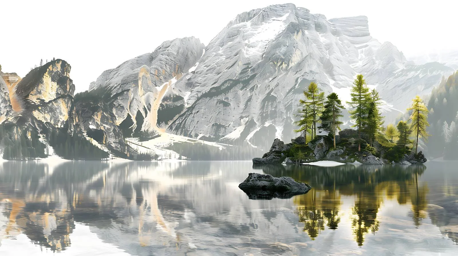 Scenic Lago di Braies in Dolomite — free download from Dotvec