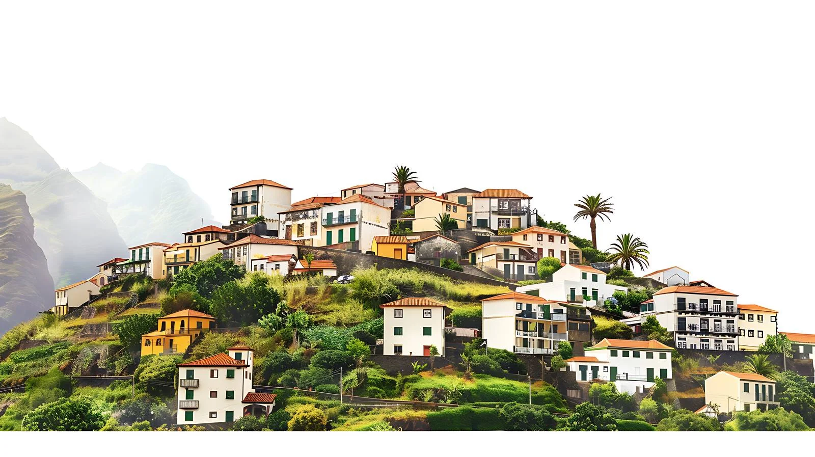 Tranquil Madeira Island Landscape Isolated White — free download from Dotvec