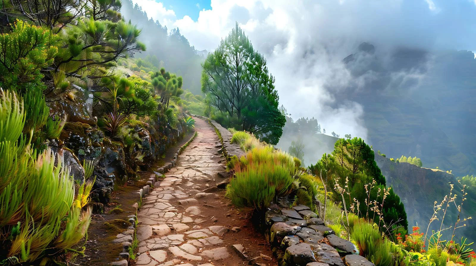 Tranquil Madeira Island Levada Path View — free download from Dotvec