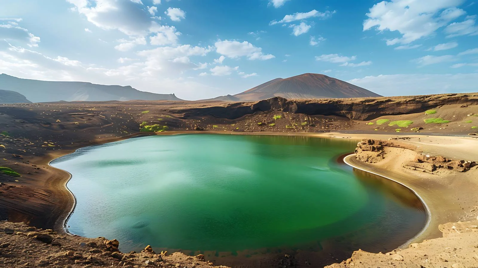 El Golfo Green Lagoon, Lanzarote Attraction — free download from Dotvec