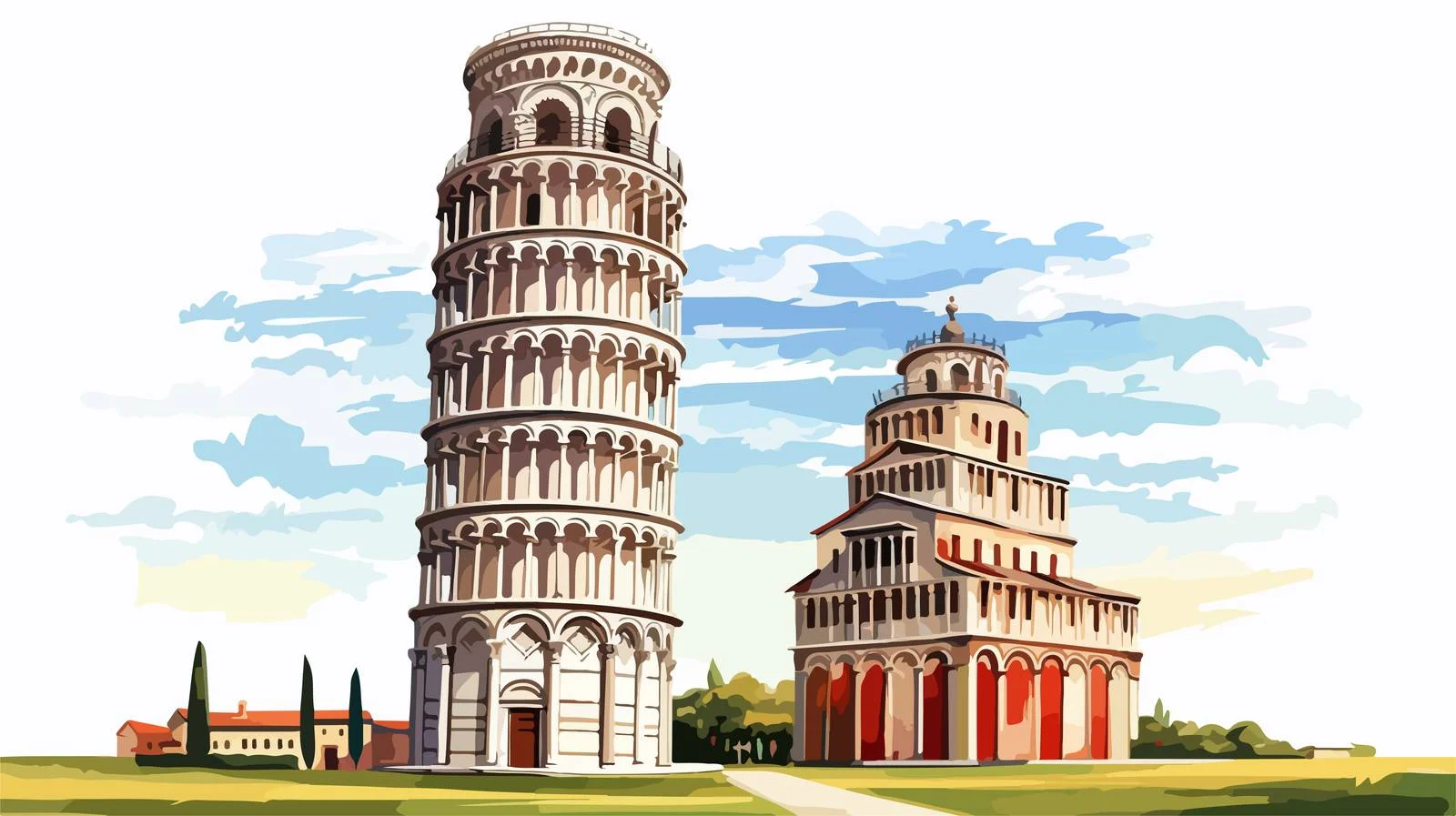 Pisa Tower Abstract Sketch — free download from Dotvec