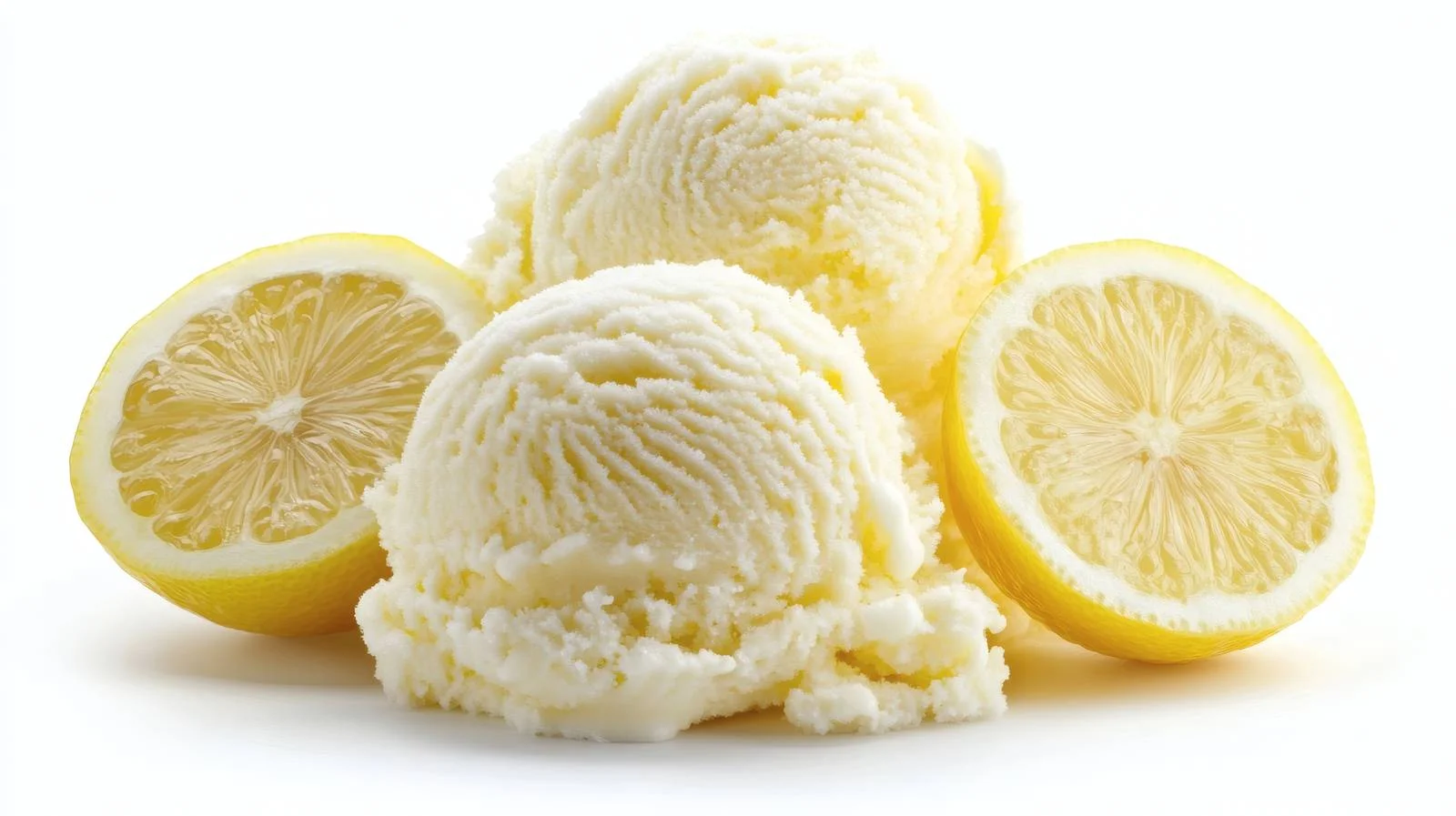 Refreshing Lemon Ice Cream on White Background – free sorbet image from Dotvec