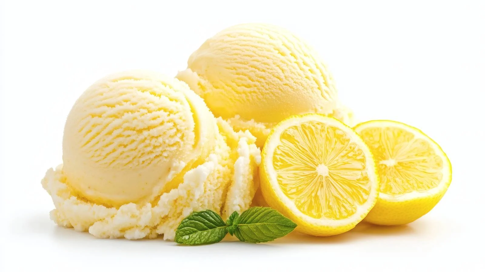 Exquisite Lemon Gelato on White Background — free download from Dotvec