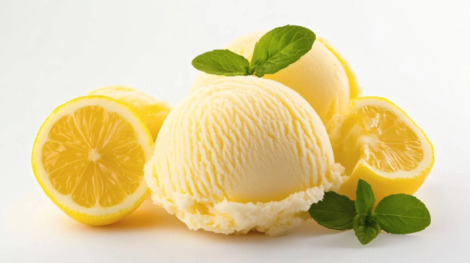 Refreshing Lemon Ice Cream on White — free download from Dotvec