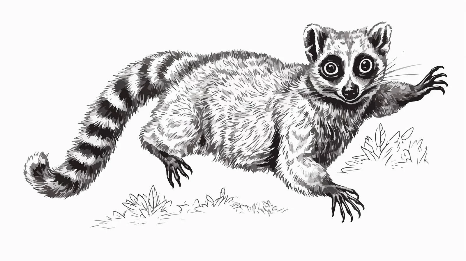 Lemur Jumping Illustration – free madagascar image from Dotvec