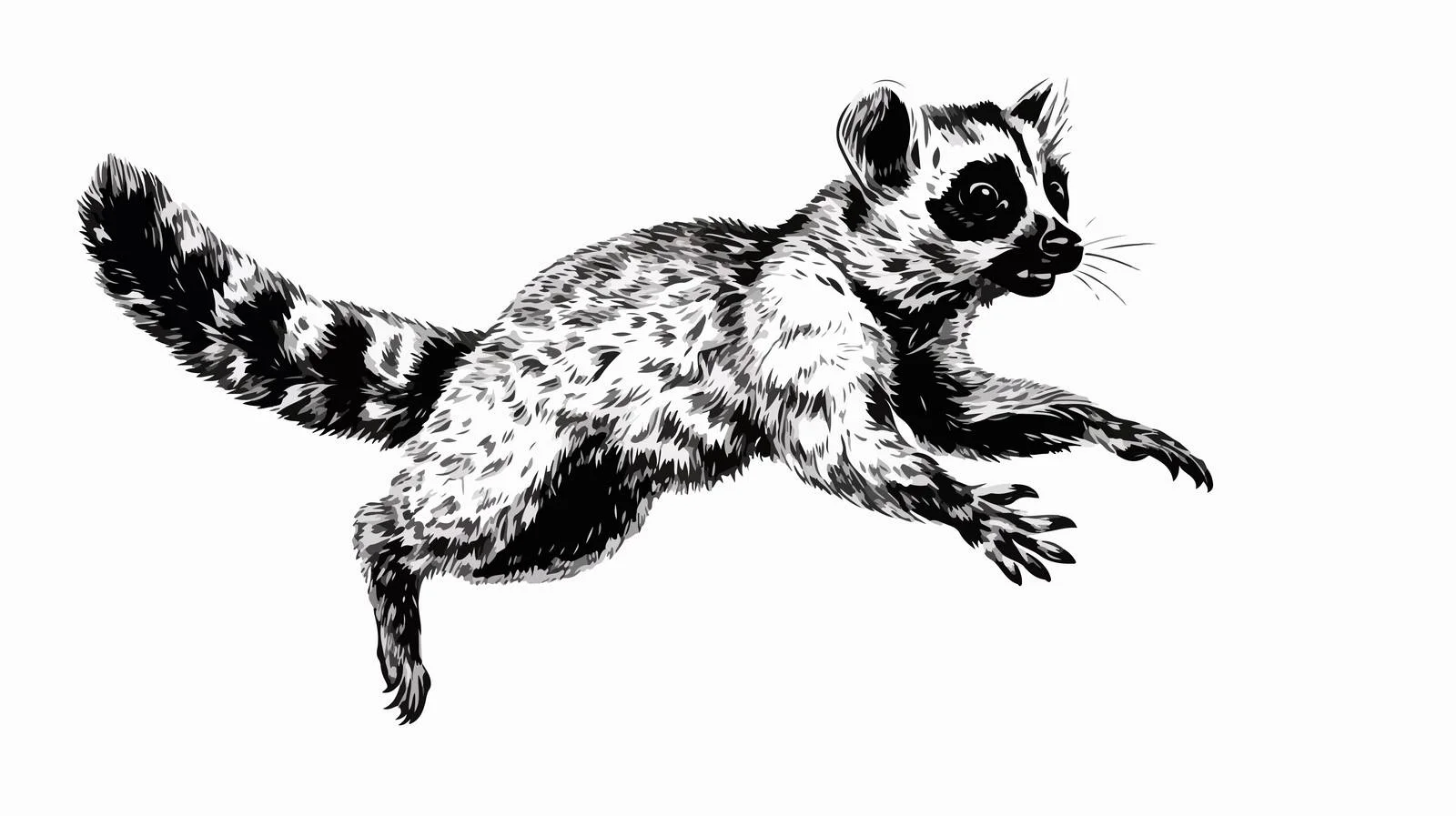 Lemur Jumping Hand-Drawn Illustration Madagascar – free madagascar image from Dotvec