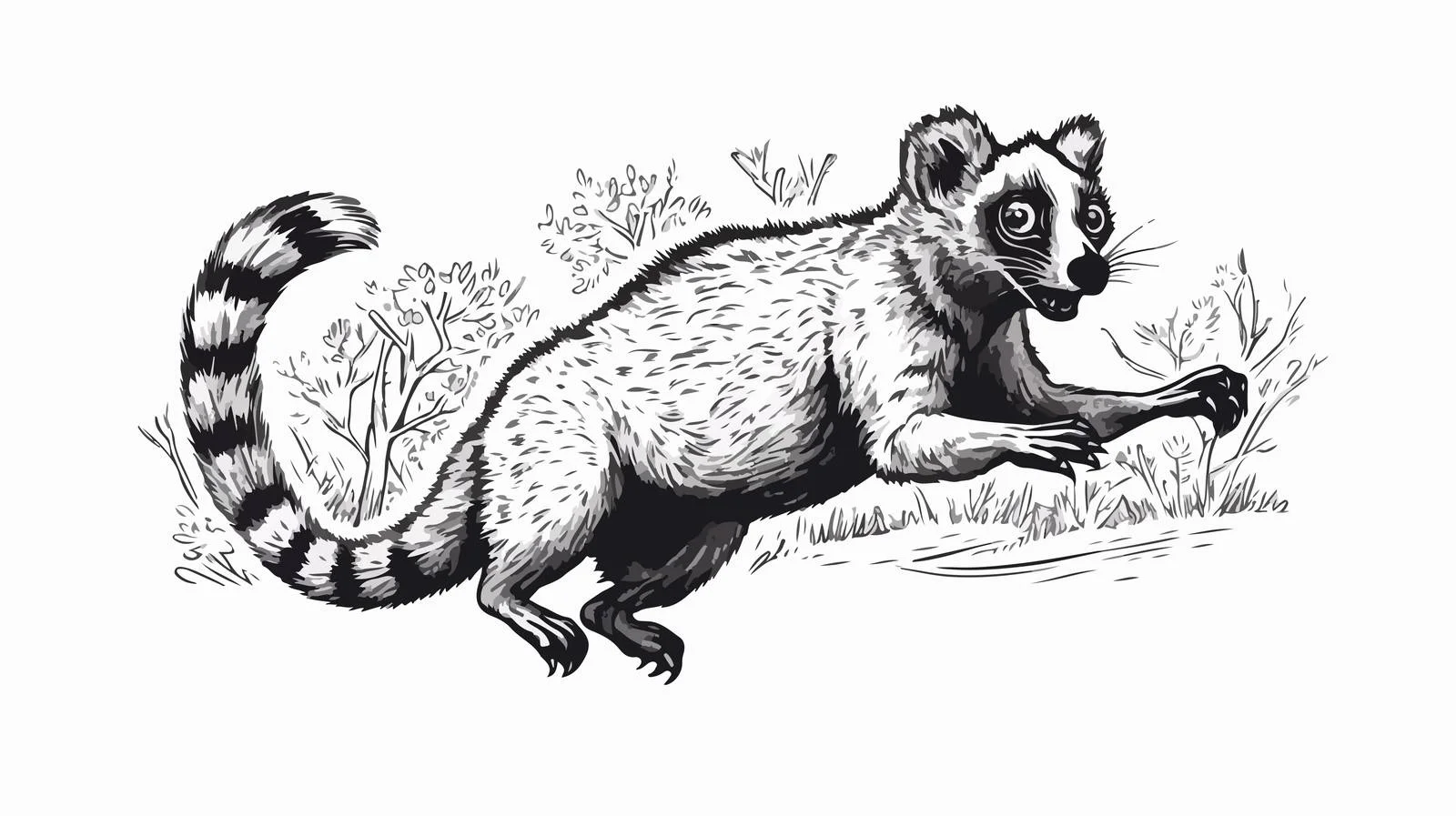 Lemur Illustration Madagascar Wildlife Jumping – free madagascar image from Dotvec