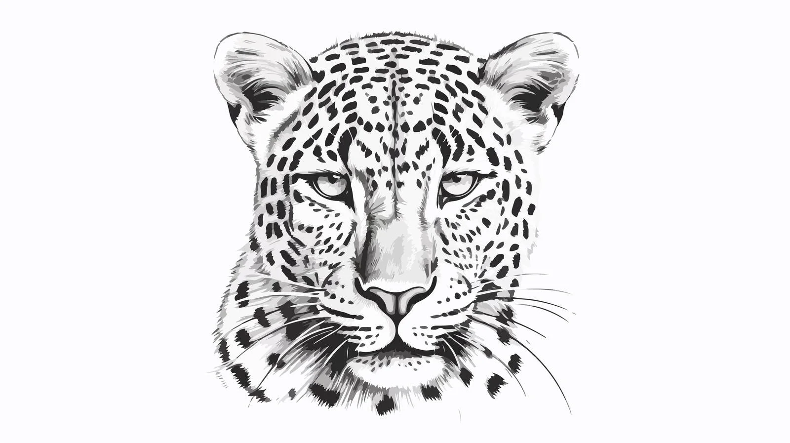Leopard Portrait Hand-Drawn Sketch Vector Illustration — free download from Dotvec