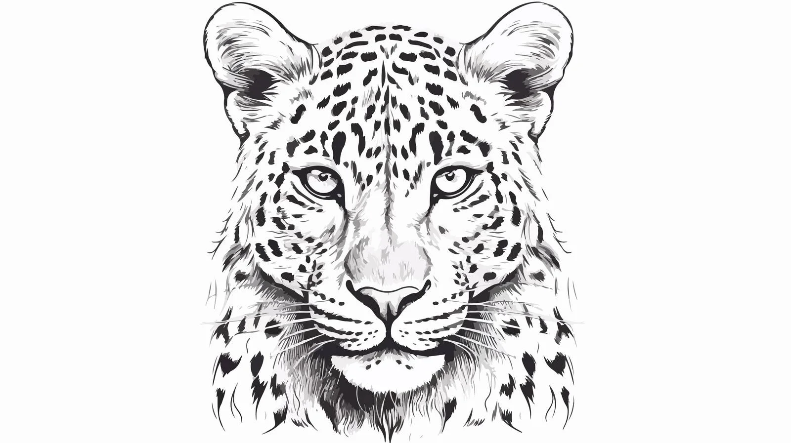 Hand Drawn Leopard Portrait Vector Illustration — free download from Dotvec