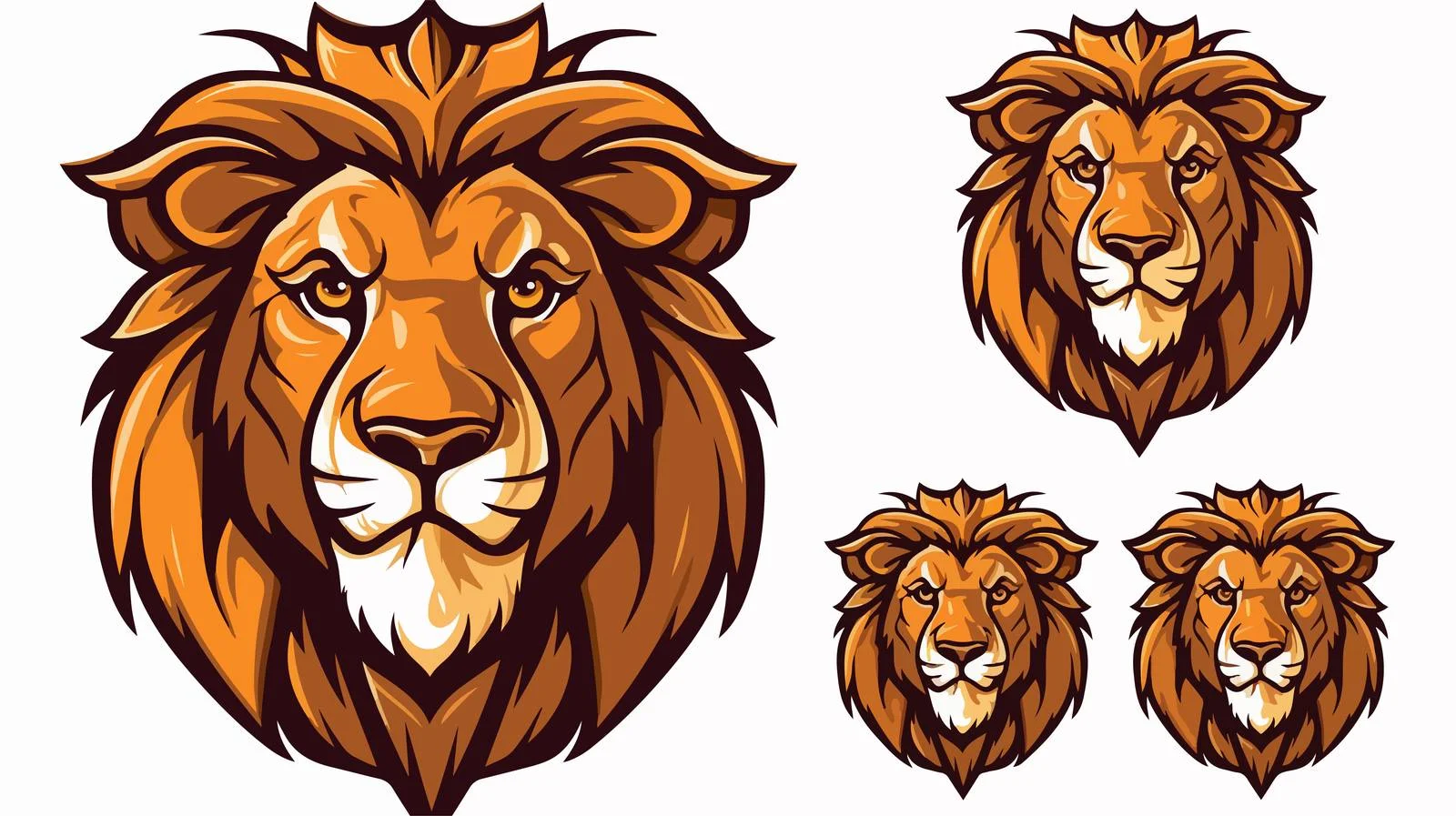 Lion Cartoon Label Vector Illustration — free download from Dotvec