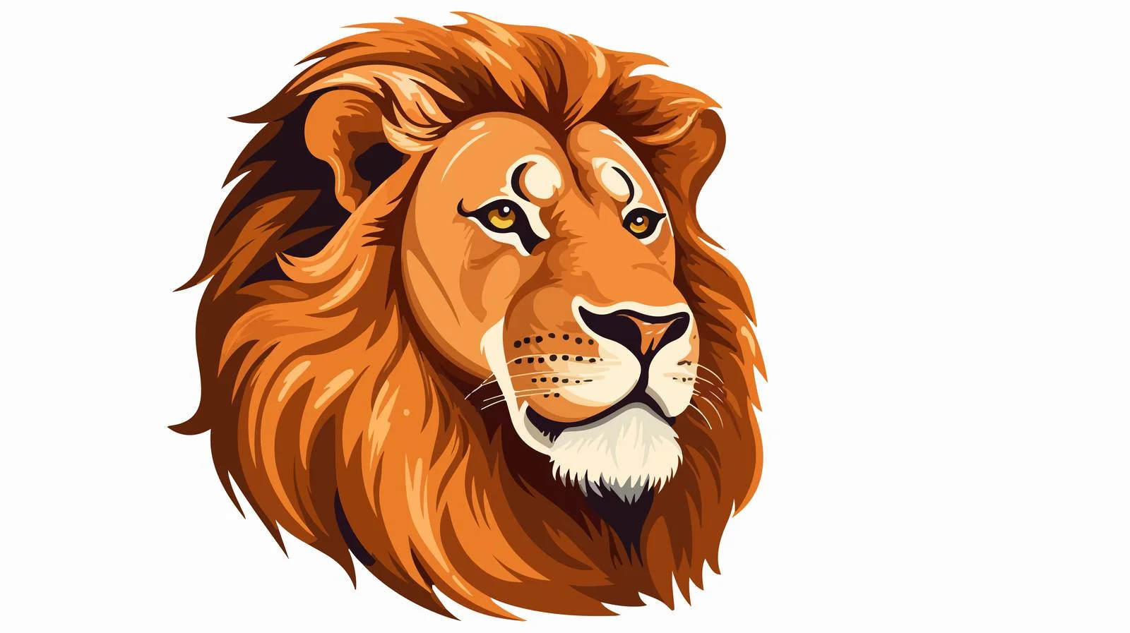 Cartoon Lion Head Portrait Vector Illustration — free download from Dotvec