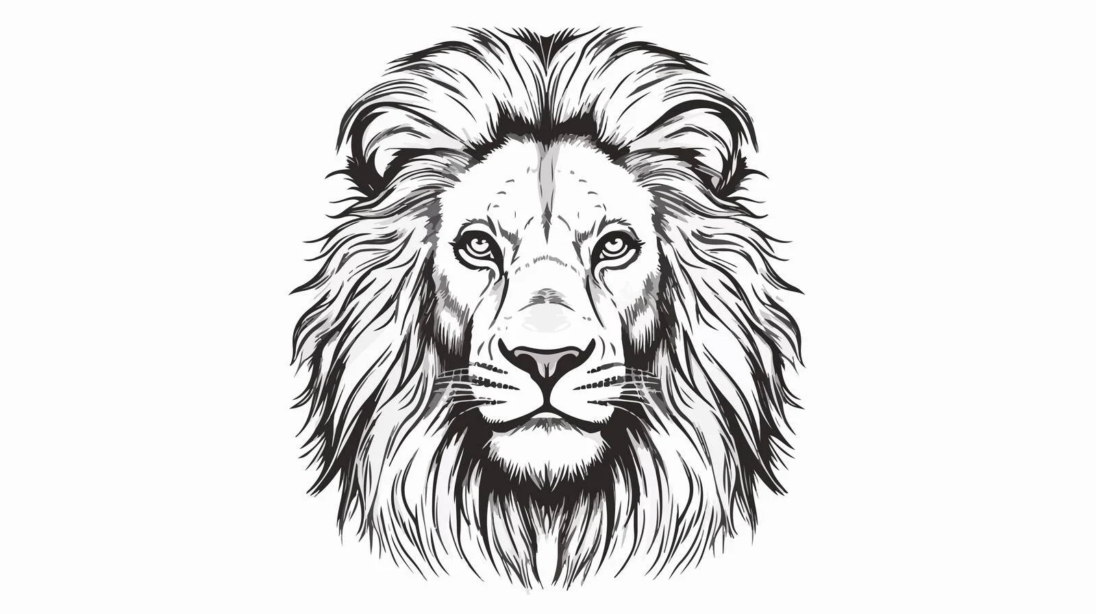 Hand-Drawn Lion Portrait Engraving — free download from Dotvec