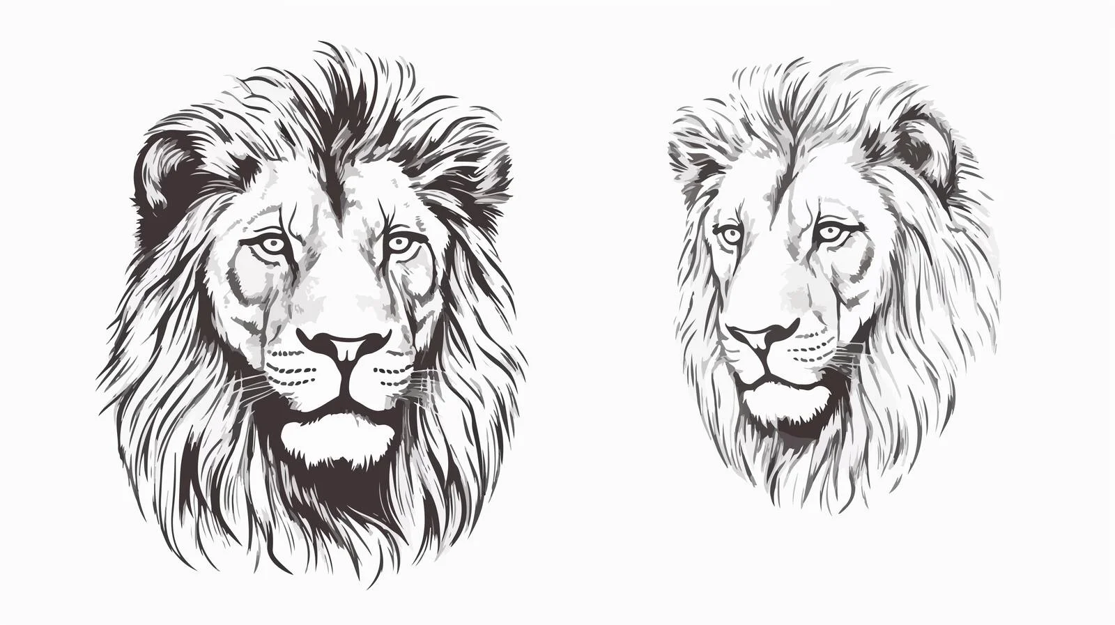 Lion Head Sketch Engraving Portrait — free download from Dotvec