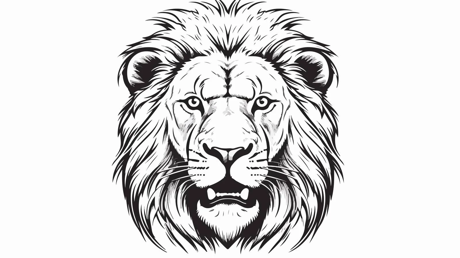 Detailed Lion Head Engraved Sketch — free download from Dotvec