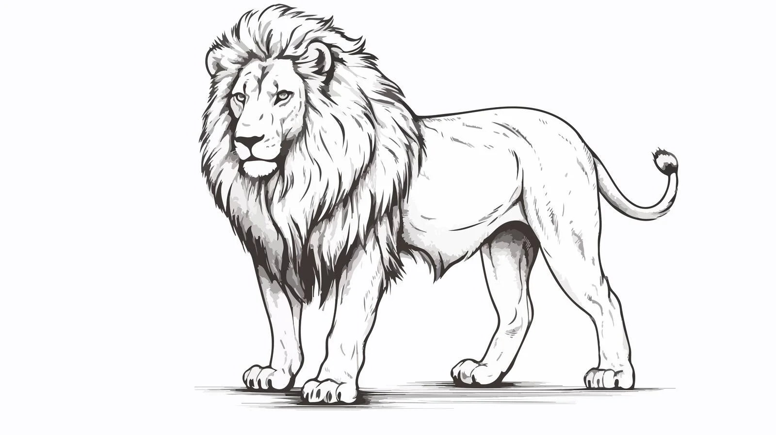 Hand-Drawn Lion Portrait Engraving — free download from Dotvec