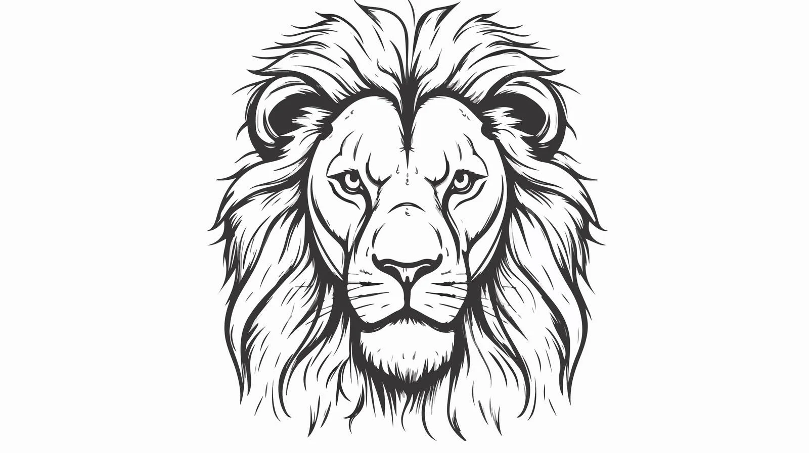 Hand-Drawn Lion Doodle Portrait — free download from Dotvec