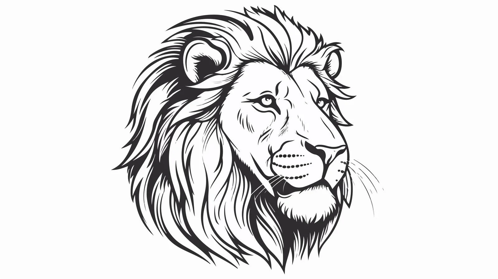 Doodle Style Lion Portrait Sketch — free download from Dotvec