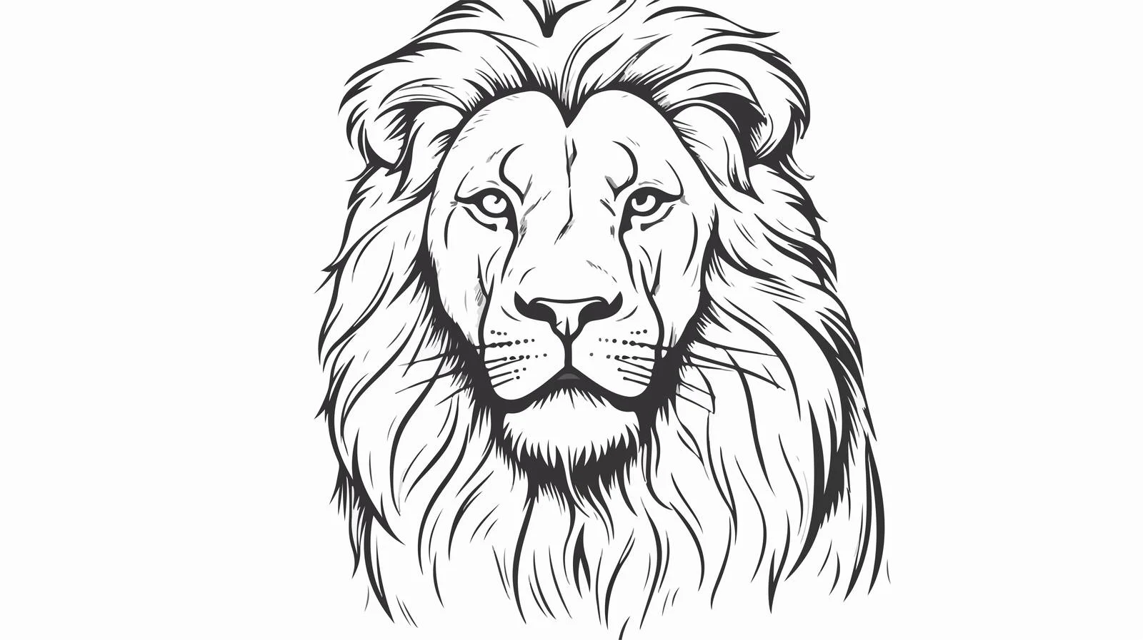 Lion Doodle Portrait Sketch — free download from Dotvec