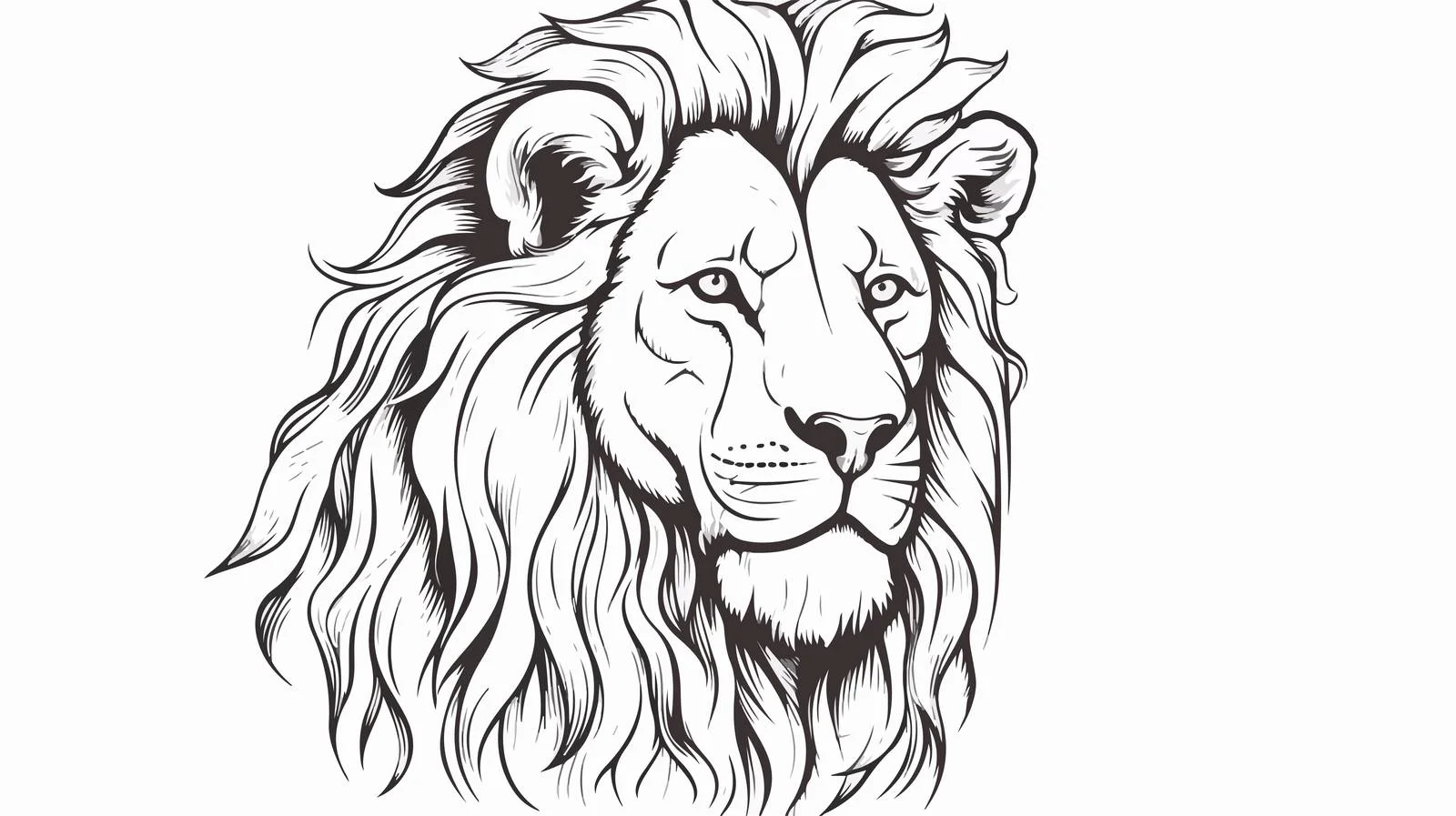 Hand-Drawn Lion Doodle Portrait — free download from Dotvec