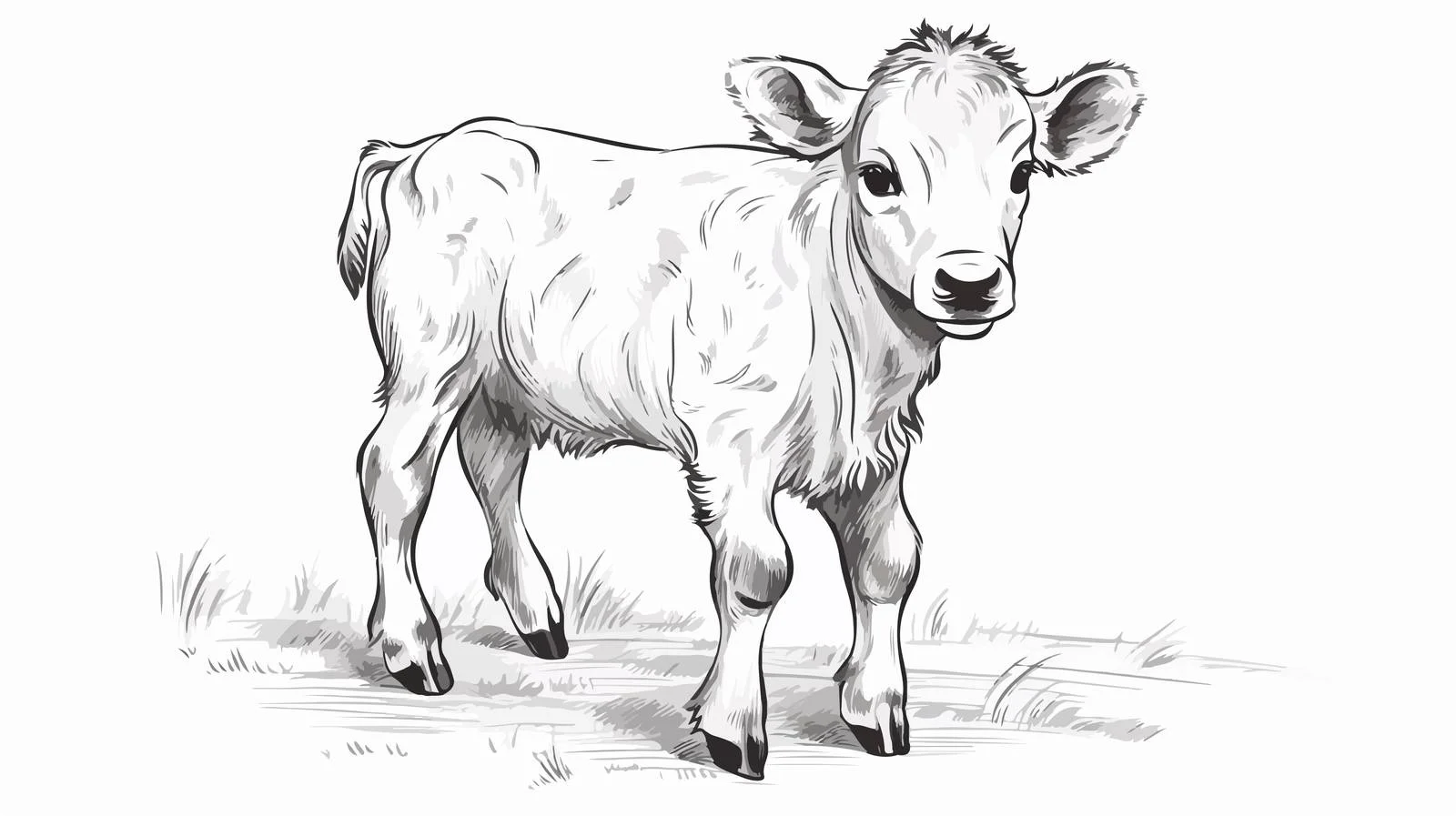 Hand-Drawn Calf Vector Illustration – free calf image from Dotvec