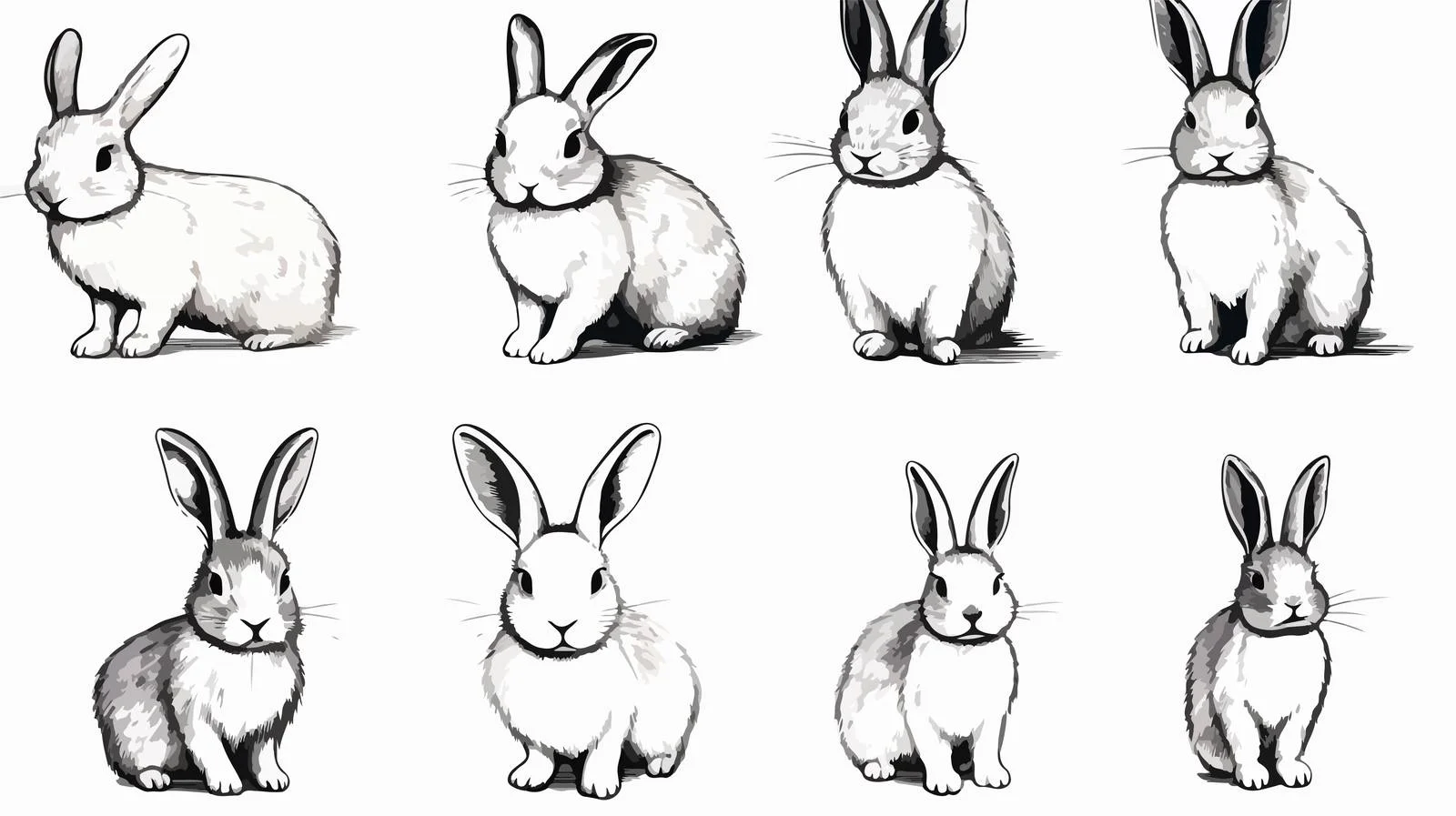 Bunny Sketch Illustration Set — free download from Dotvec
