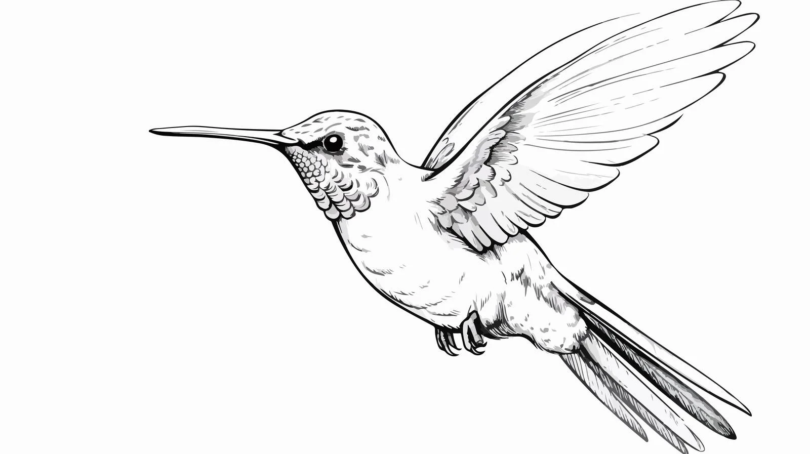 Hummingbird Sketch Vector Illustration — free download from Dotvec