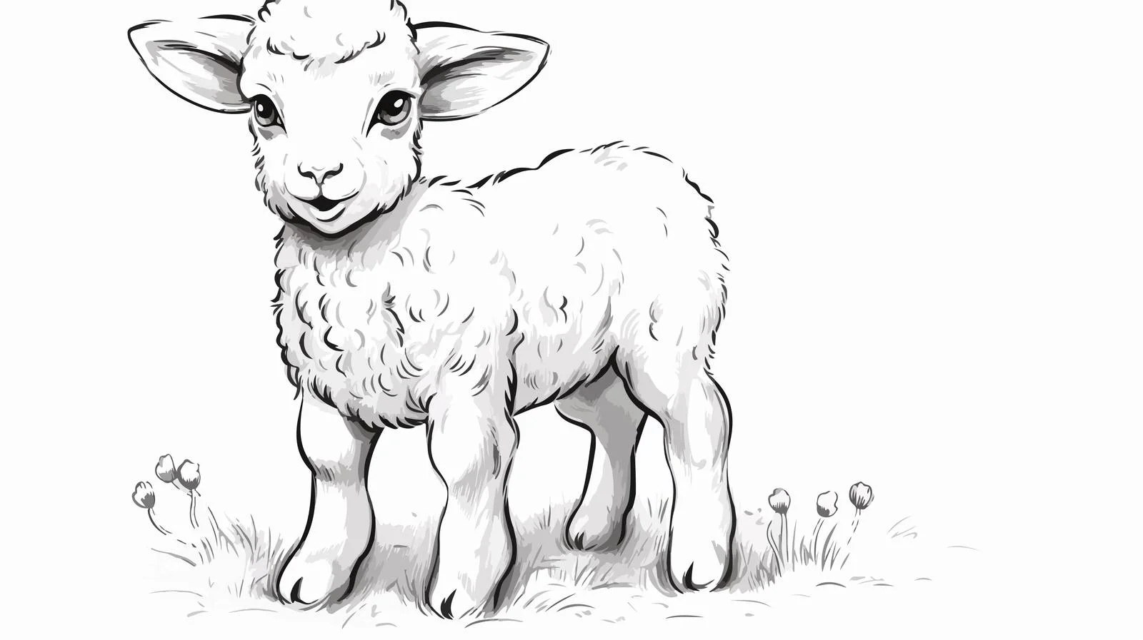 Adorable Lamb Sketch Doodle Illustration — free download from Dotvec