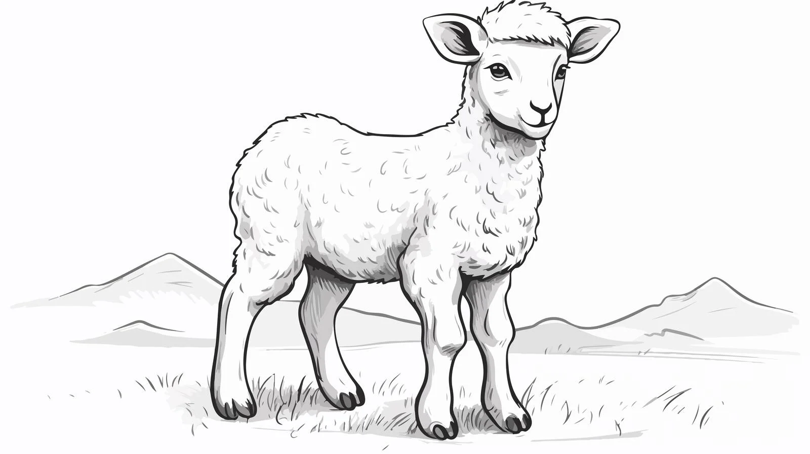 Hand-Drawn Little Lamb Doodle Sketch — free download from Dotvec