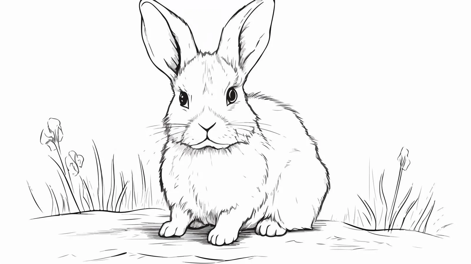 Hand-Drawn Rabbit Cub Sketch — free download from Dotvec