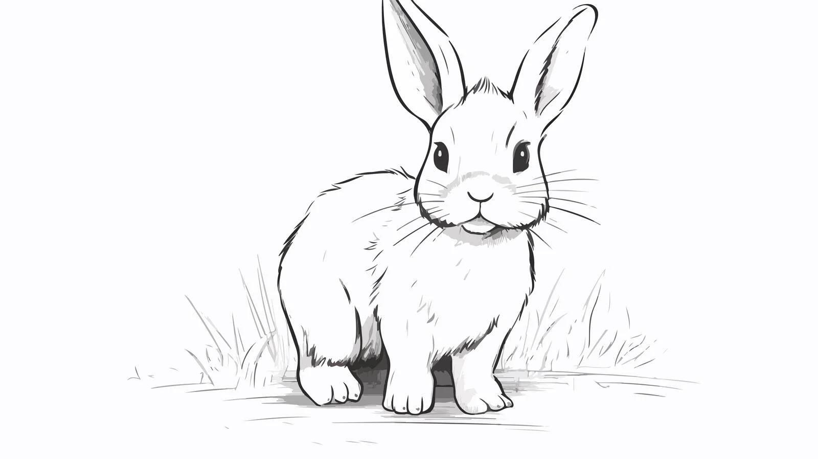 Rabbit Cub Sketch — free download from Dotvec