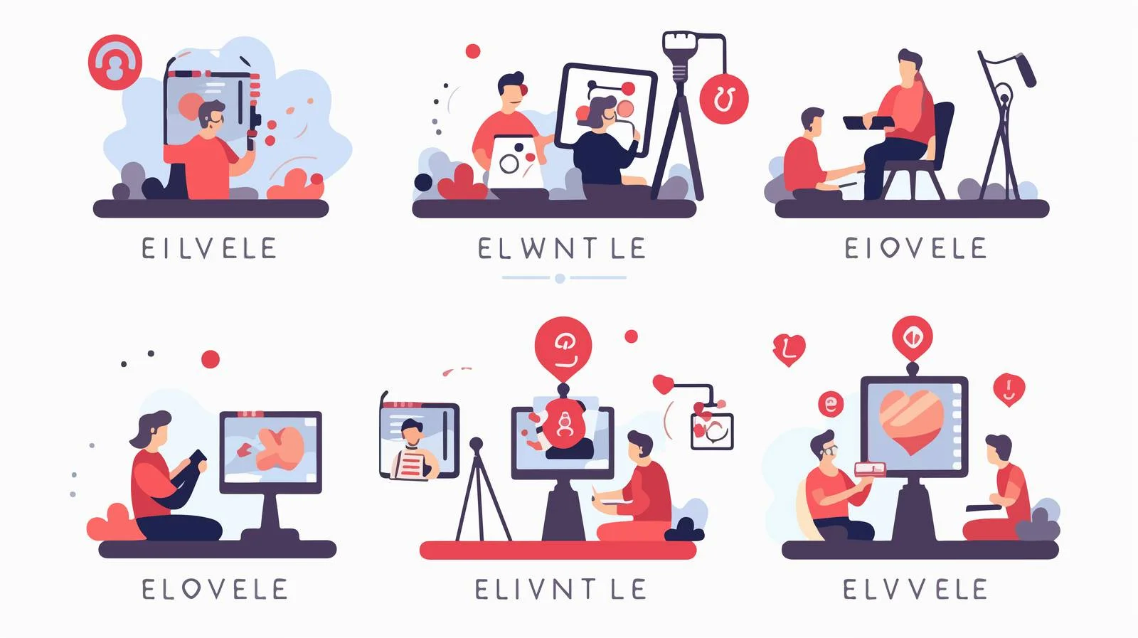 Live Streaming Icon Set — free download from Dotvec